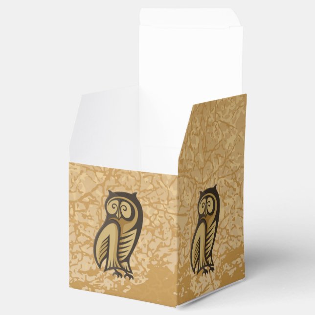 Owl Symbol Colour Favour Box (Opened)