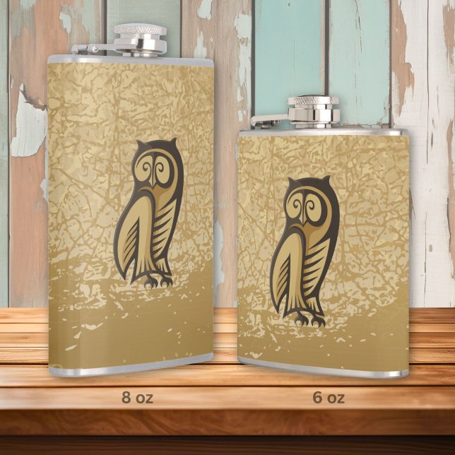 Owl Symbol Colour Hip Flask (Creator Uploaded)