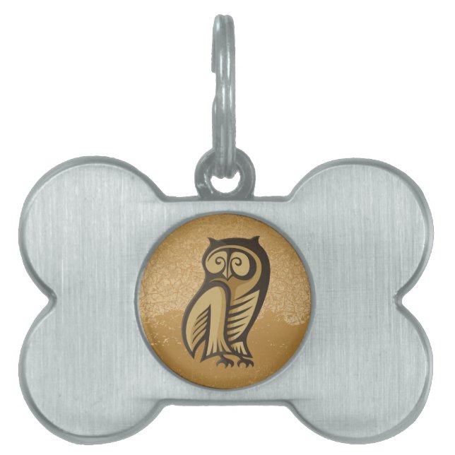 Owl Symbol Colour Pet Tag (Front)