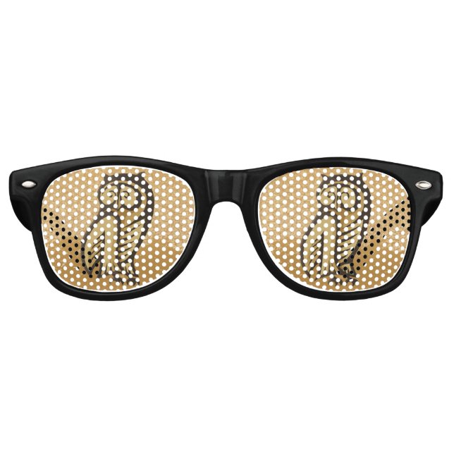 Owl Symbol Colour Retro Sunglasses (Front)