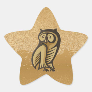 Owl Symbol Colour Star Sticker