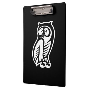 Owl Symbol White Clipboard