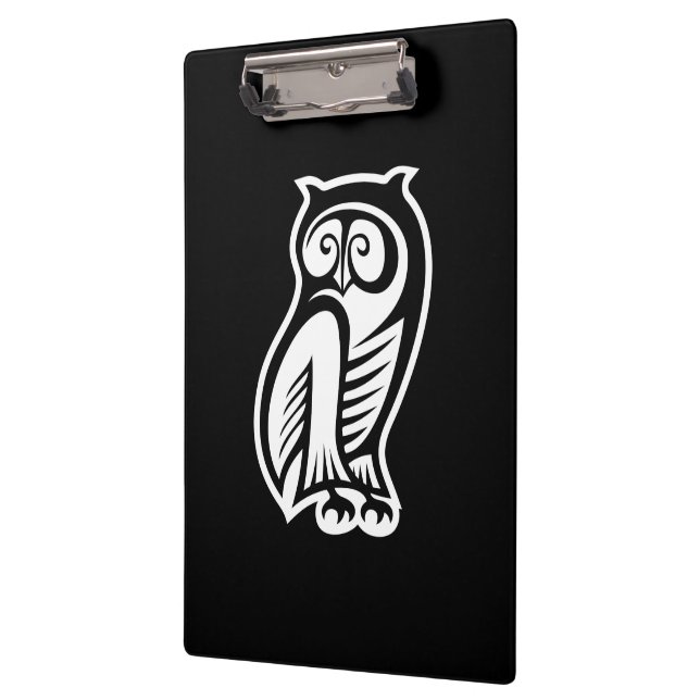Owl Symbol White Clipboard (Left)