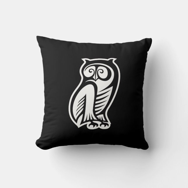 Owl Symbol White Cushion (Front)