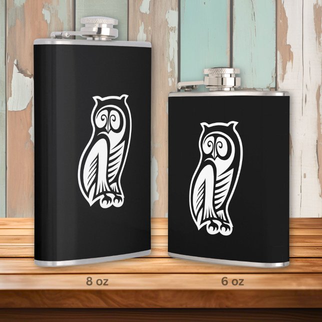 Owl Symbol White Hip Flask (Creator Uploaded)