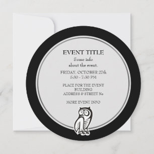 Owl Symbol White Invitation