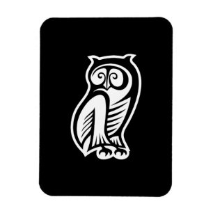 Owl Symbol White Magnet