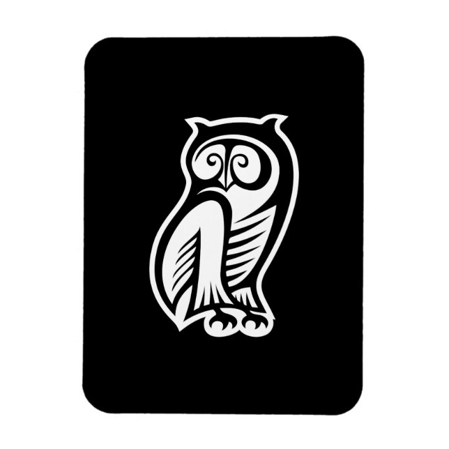 Owl Symbol White Magnet (Vertical)