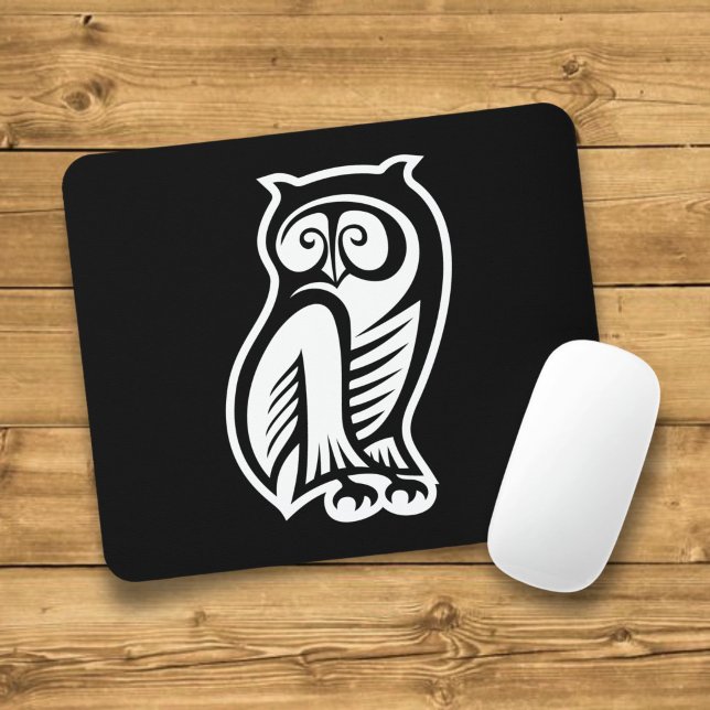 Owl Symbol White Mouse Pad (Creator Uploaded)