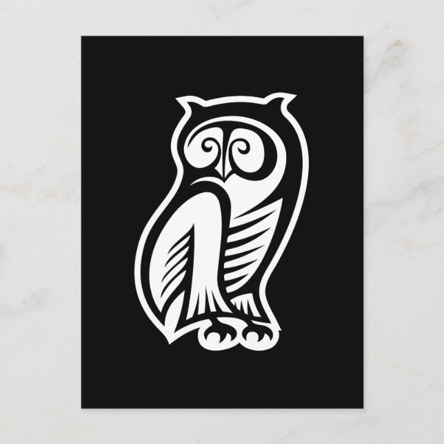 Owl Symbol White Postcard (Front)