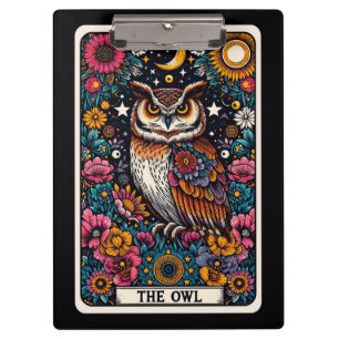 Owl Tarot Card – Mystical Wisdom Clipboard