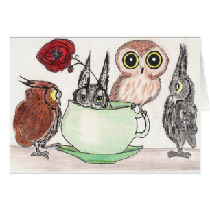 Owl Tea Party - Card