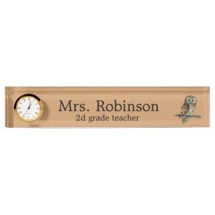 Owl Teacher customisable Nameplate