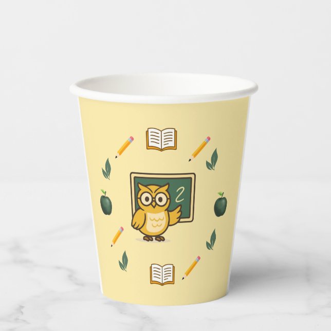 Owl Teacher Party Paper Cup (Front)