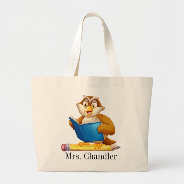Owl Teacher Tote Bag (Front)