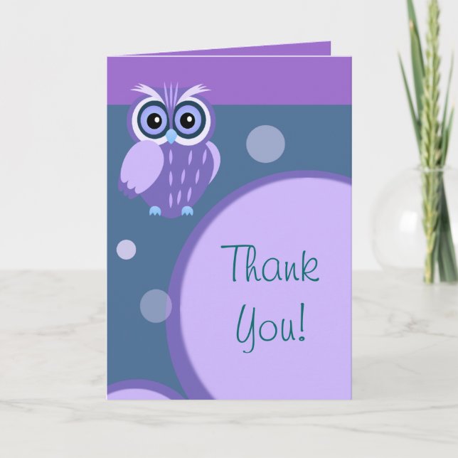 Owl~ Thank You Card (Front)