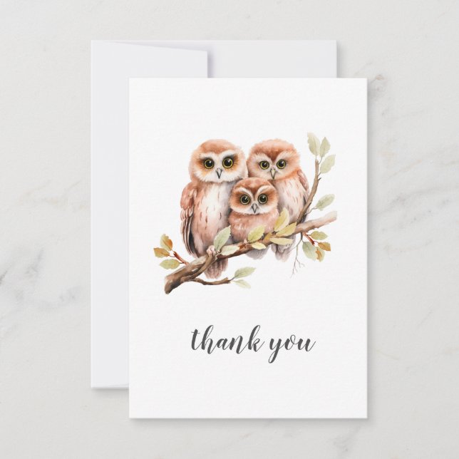 Owl Thank You Card (Front)