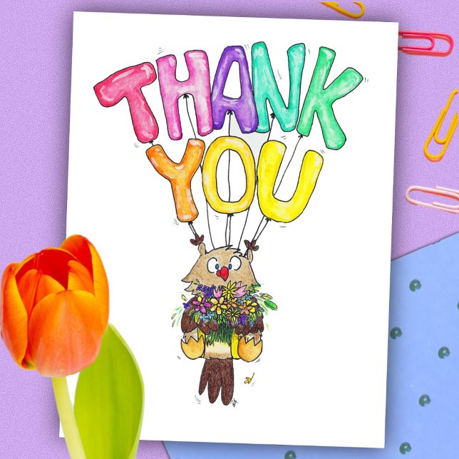 OWL THANK YOU postcard by Nicole Janes (Creator Uploaded)