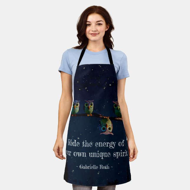 Owl That's Different With Unique Quote Collage Apron (Worn)