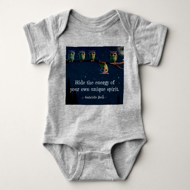 Owl That's Different With Unique Quote Collage Baby Bodysuit (Front)