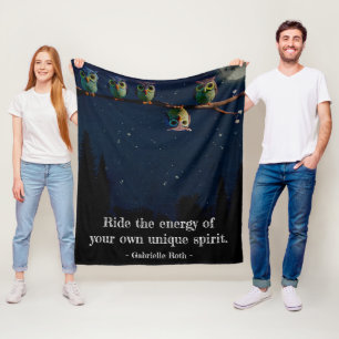 Owl That's Different With Unique Quote Collage Fleece Blanket