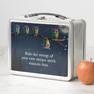 Owl That's Different With Unique Quote Collage Metal Lunch Box