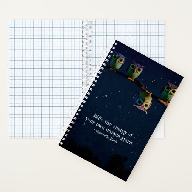Owl That's Different With Unique Quote Collage Notebook (Inside)