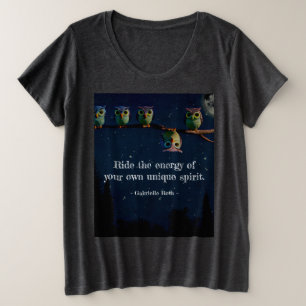 Owl That's Different With Unique Quote Collage Plus Size T-Shirt