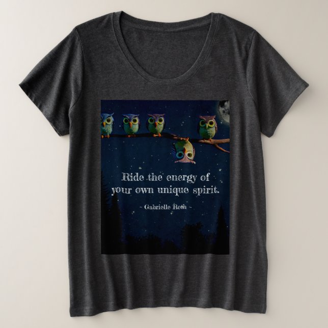 Owl That's Different With Unique Quote Collage Plus Size T-Shirt (Design Front)