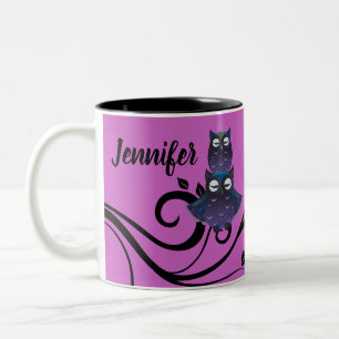 Owl Theme Purple Owl Cup Coffee Mug Custom