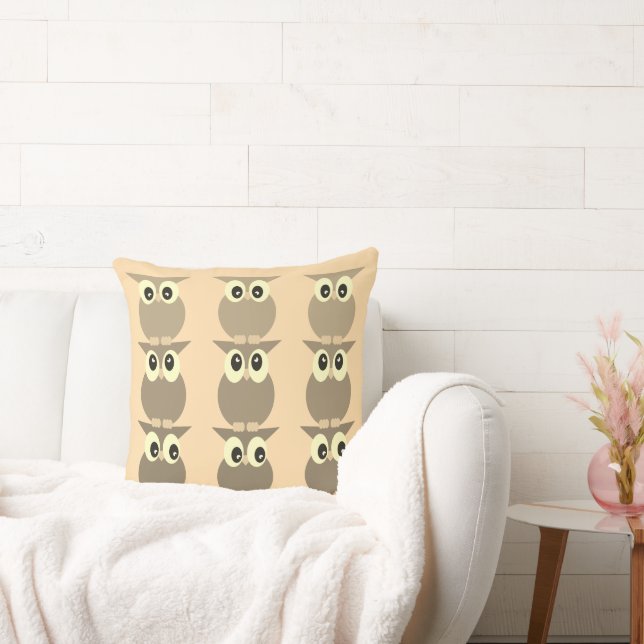 Owl totem 3 Sepia Cushion (Couch)