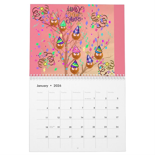 Owl Tree 2014 Calendar (Jan 2026)