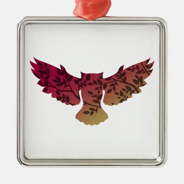 Owl Tree Metal Tree Decoration (Front)
