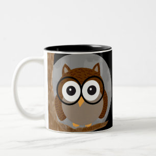 Owl tree Two-Tone coffee mug
