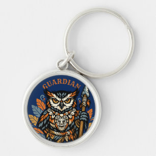 Owl Tribal Warrior, Guardian of the Night Key Ring