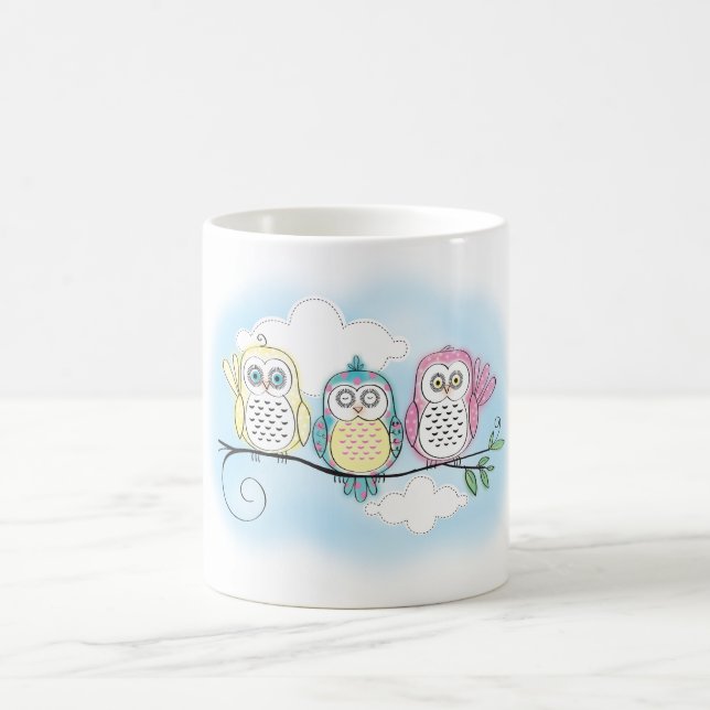 Owl Trio Coffee Mug (Center)