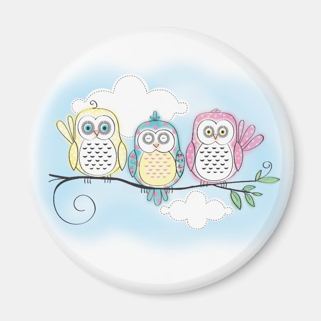 Owl Trio Magnet (Front)