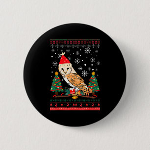 Owl Ugly Christmas Christmas Winter 6 Cm Round Badge