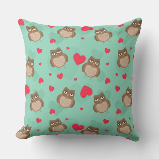 Owl Valentine's Day Cushion (Front)