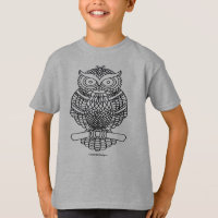 Owl (vivid) - Boy's Basic T-Shirt