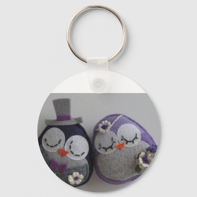 owl wedding key ring (Front)