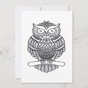 Owl (white) - Greeting Card