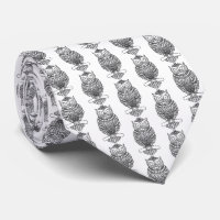 Owl (white) - Neck Tie