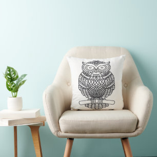 Owl (white) - Pillow