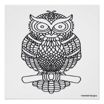 Owl (white) - Poster Print