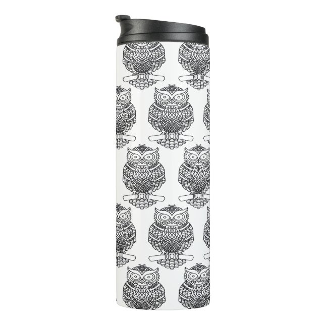 Owl (white) - Thermal Tumbler (Rotated Right)
