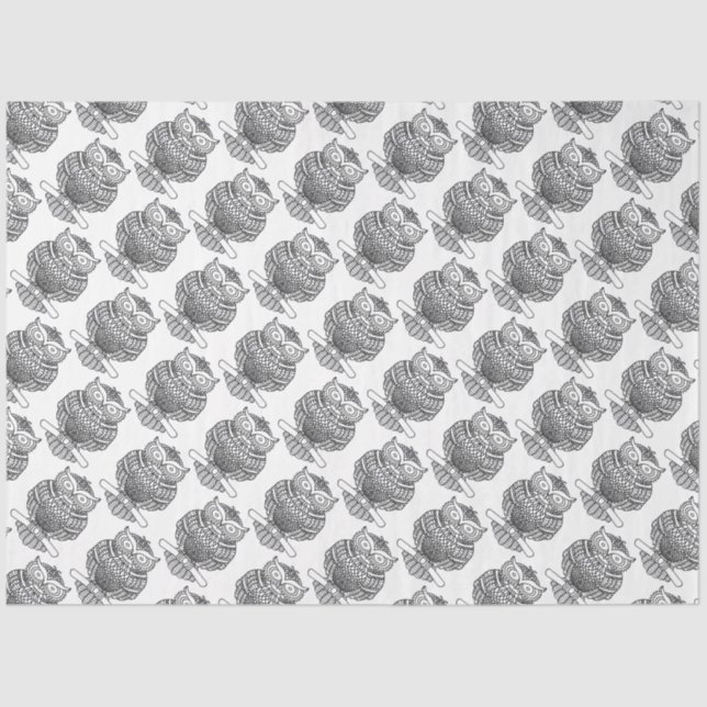 Owl (white) - Tissue Paper (Front)