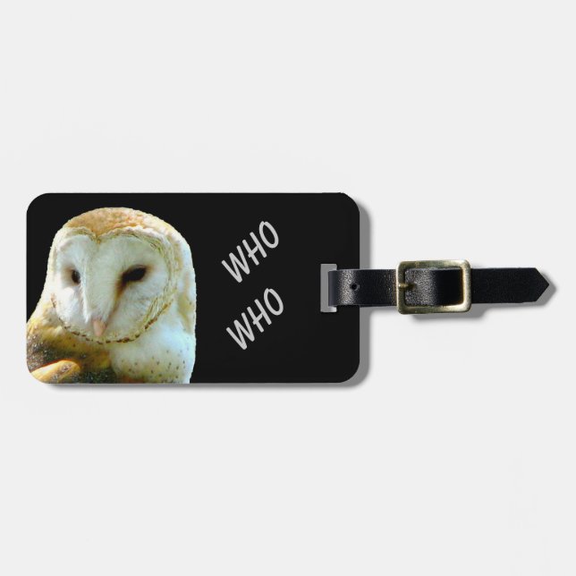Owl Who Who Luggage Tag (Front Horizontal)