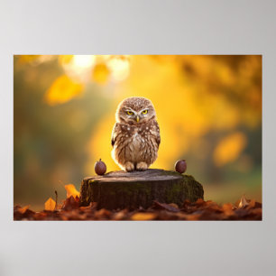 Owl Wild Bird Animal Tranquil Peaceful  Poster