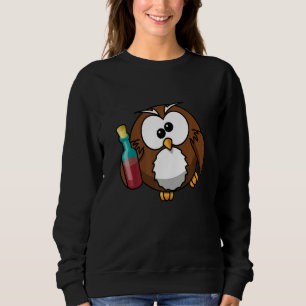 Owl Wine Drinking Women Owl Sweatshirt